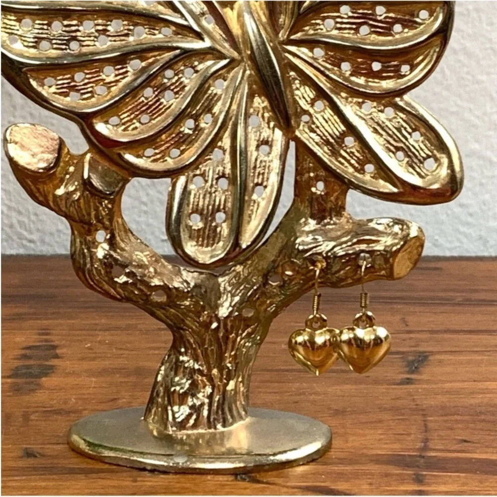 Vintage | Brass Butterfly On Branch Earrings Hanger - Picture 5 of 13